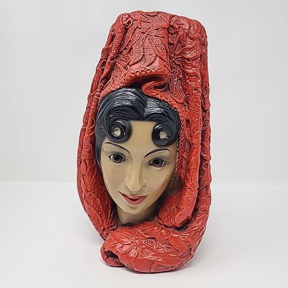 Vintage 1966 MARWAL Chalkware Bust SPANISH LADY Senorita Statue Sculpture - Picture 1 of 7